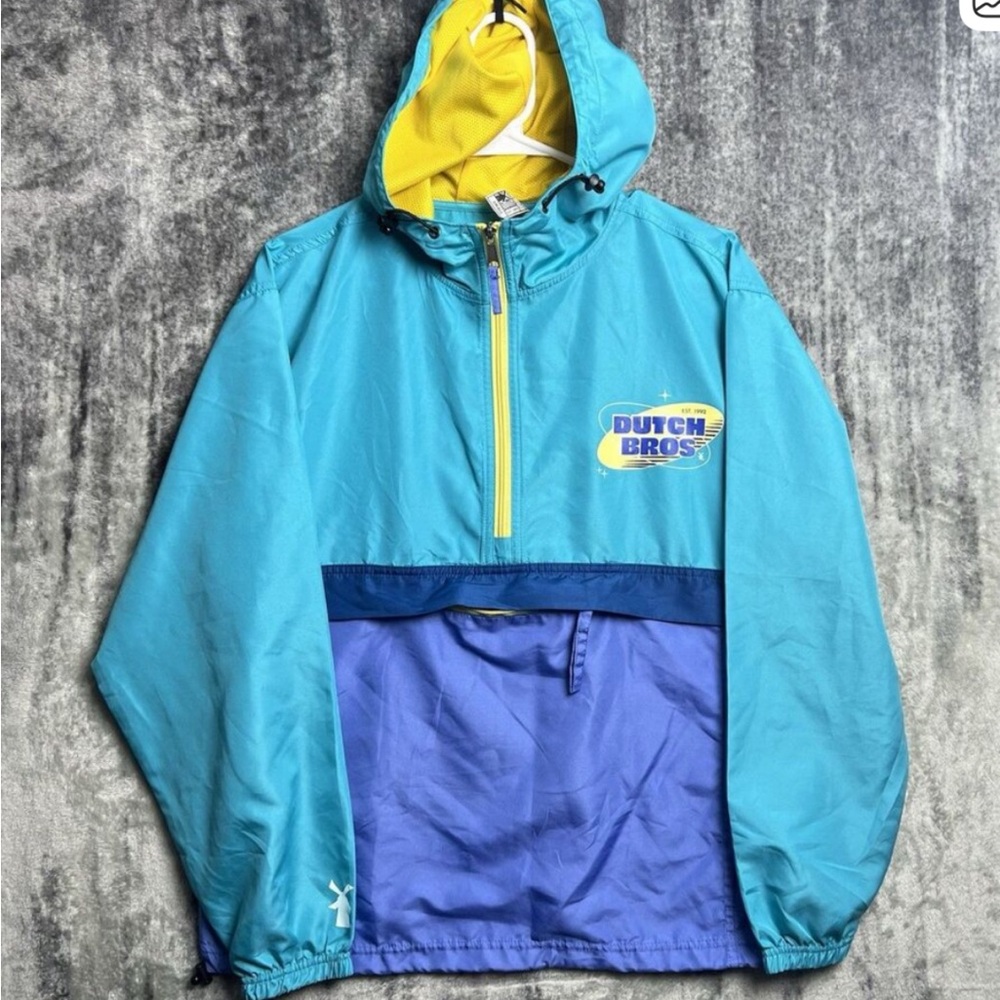 Dutch Bros Teal and Mustard Jacket